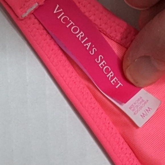 Victoria's Secret Hot Pink Fringe Bandeau Halter Bikini Top Medium - Picture 7 of 7